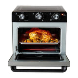 Oster TSSTTVMAF1 Horno Eléctrico de 22L | Freidora de Aire | 5 Funciones | Negro Plateado
