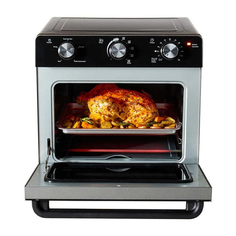 Oster TSSTTVMAF1 Horno Eléctrico de 22L | Freidora de Aire | 5 Funciones | Negro Plateado