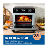 Oster TSSTTVMAF1 Horno Eléctrico de 22L | Freidora de Aire | 5 Funciones | Negro Plateado