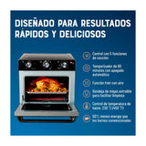 Oster TSSTTVMAF1 Horno Eléctrico de 22L | Freidora de Aire | 5 Funciones | Negro Plateado