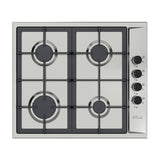 Drija Turin 60 Estufa Empotrable a Gas de Acero Inoxidable | 4 Quemadores | 4 Válvulas de Seguridad