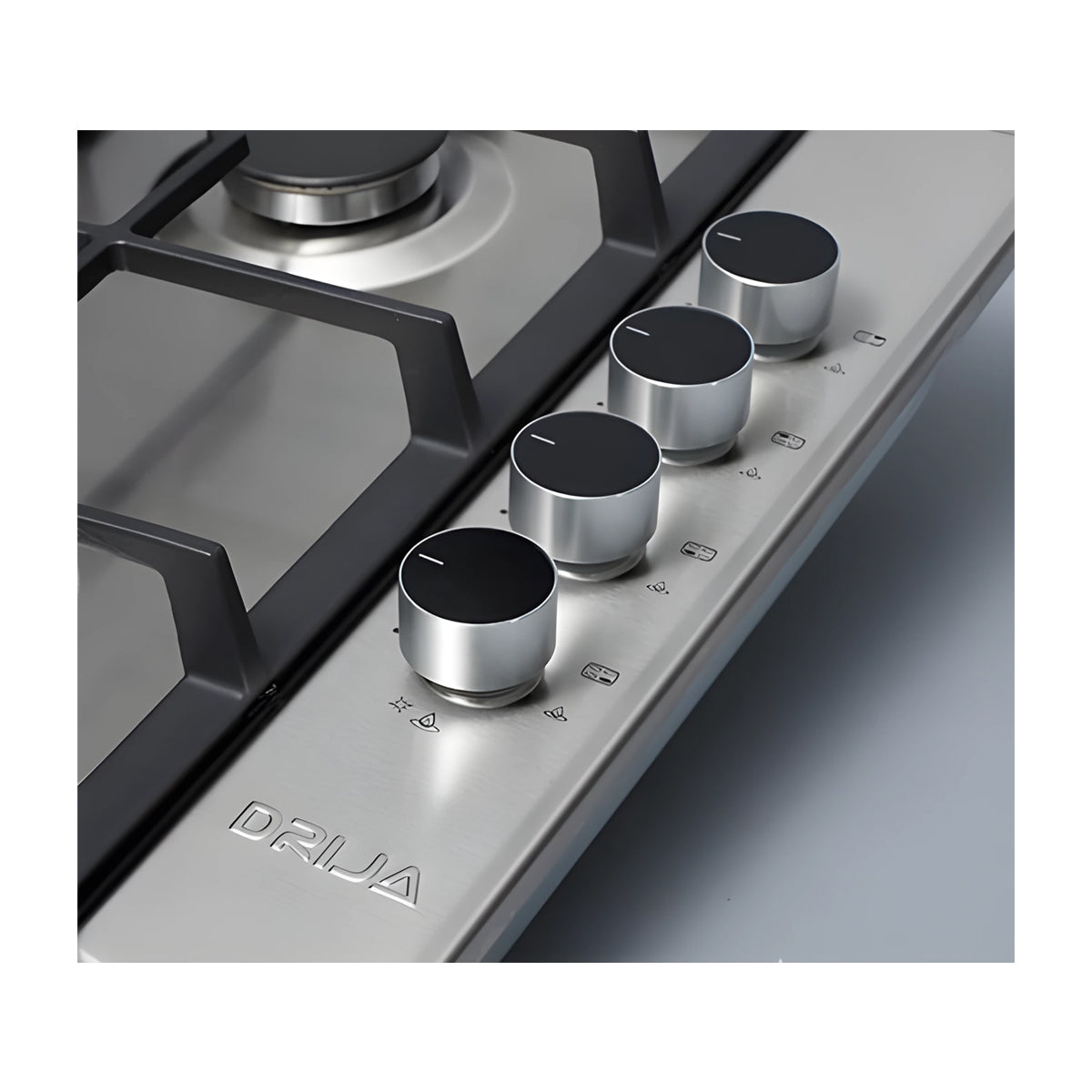 Drija Turin 60 Estufa Empotrable a Gas de Acero Inoxidable | 4 Quemadores | 4 Válvulas de Seguridad
