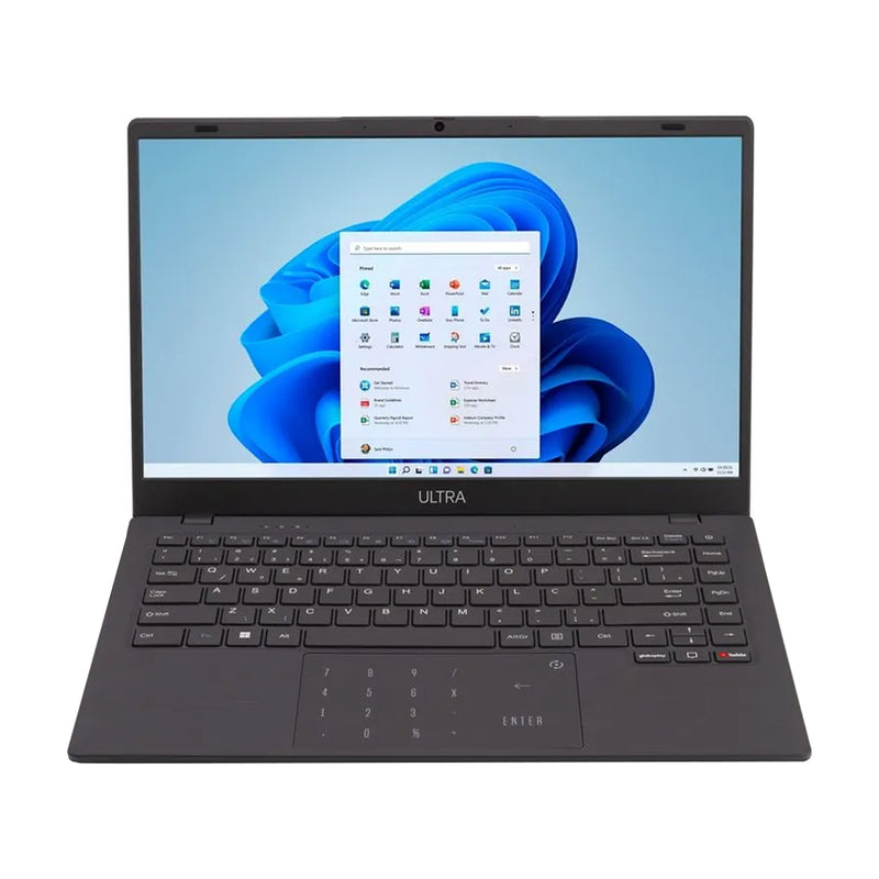 Ultra Laptop 14" HD, Intel Celeron N4020C, 4GB RAM, 128GB SSD, Windows 11 Home | Gris