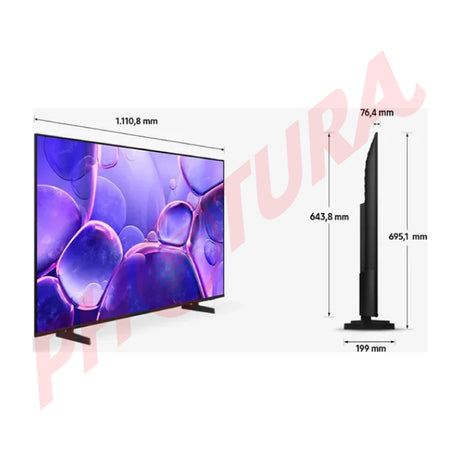 Samsung UN50U8000F Televisor LED Crystal UHD 4K HDR Smart de 50" | Procesador Crystal 4K | 4K AI Upscaling | Motion Xcelerator | Q-Symphony