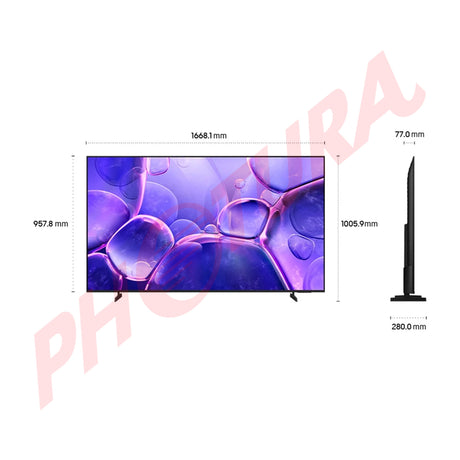 Samsung UN75U8000F Televisor LED Crystal UHD 4K HDR Smart de 75" | Procesador Crystal 4K | 4K AI Upscaling | Motion Xcelerator | Q-Symphony