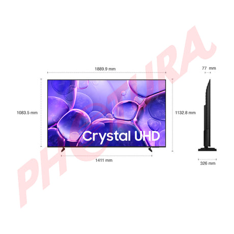 Samsung UN85U8000F Televisor LED Crystal UHD 4K HDR Smart de 85" | Procesador Crystal 4K | 4K AI Upscaling | Motion Xcelerator | Q-Symphony