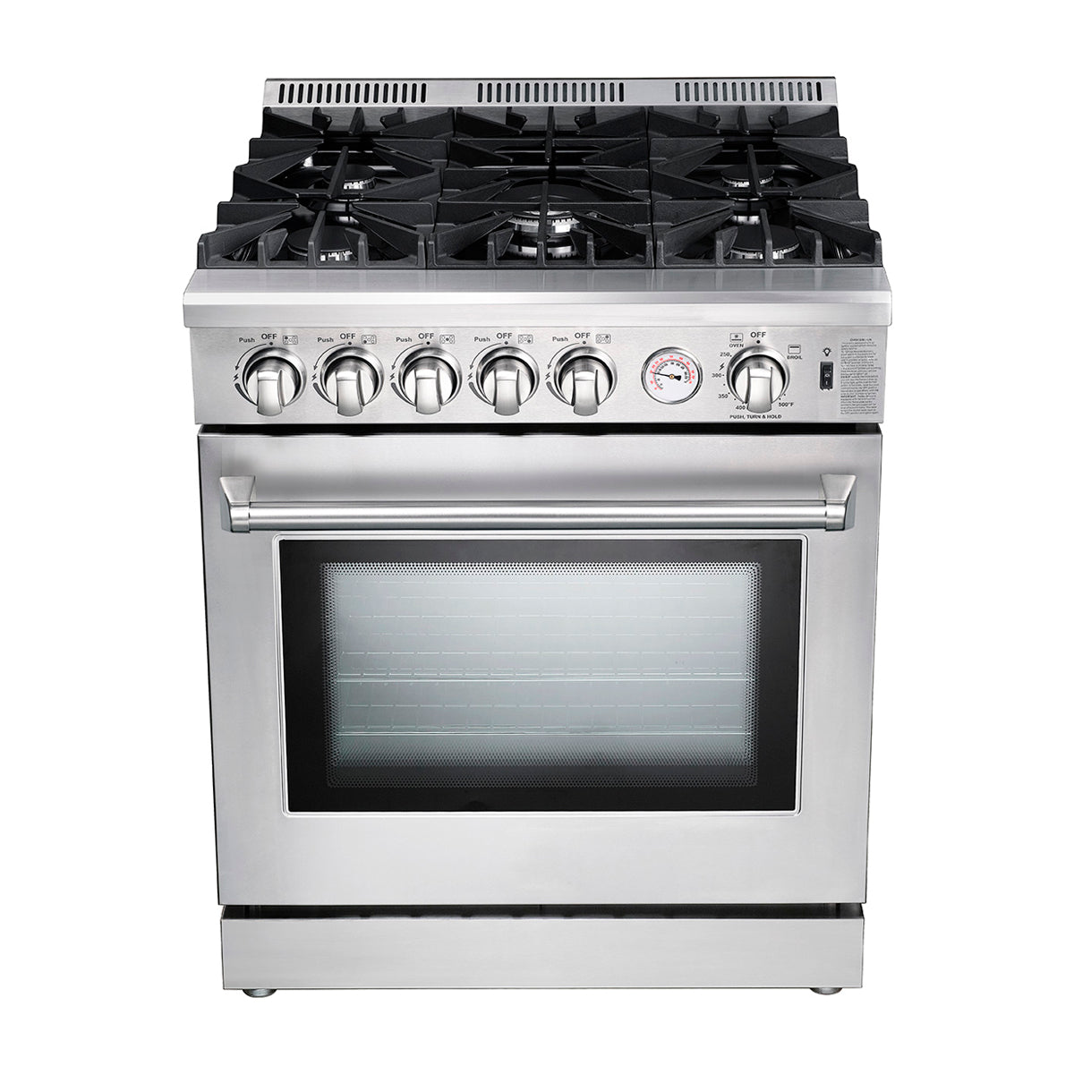 Drija Venecia 76 Estufa a Gas de Acero Inoxidable | Convección | Enc. Eléctrico | 30" | 5 Quemadores