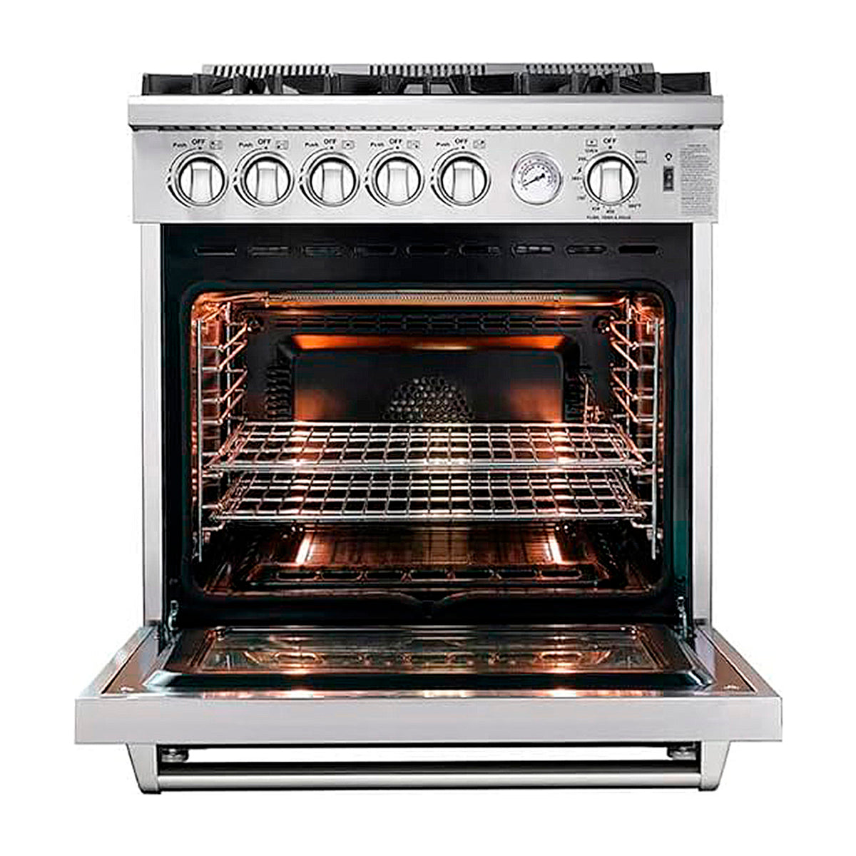 Drija Venecia 76 Estufa a Gas de Acero Inoxidable | Convección | Enc. Eléctrico | 30" | 5 Quemadores