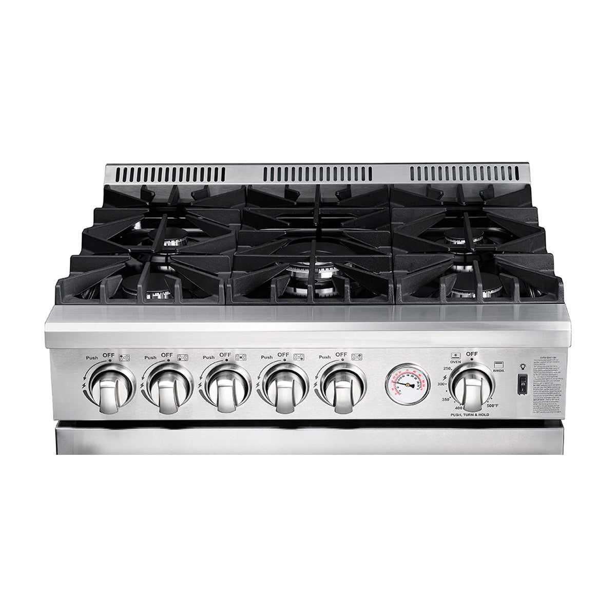 Drija Venecia 76 Estufa a Gas de Acero Inoxidable | Convección | Enc. Eléctrico | 30" | 5 Quemadores