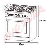 Drija Venecia 90 Estufa a Gas de Acero Inoxidable | Convección | Enc. Eléctrico | 36" | 5 Quemadores