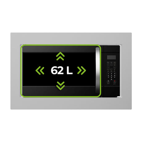 DRIJA Véneto 62L Black-I Microondas Inverter Empotrable de 1200W | 2.2p3 | Sistema de Bloqueo Infantil