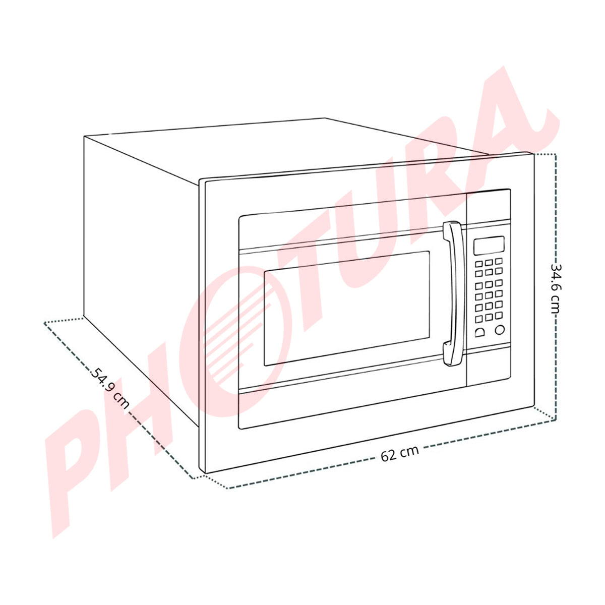 DRIJA Véneto 62L Black-I Microondas Inverter Empotrable de 1200W | 2.2p3 | Sistema de Bloqueo Infantil