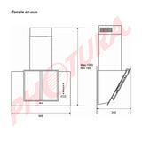 Drija Vetro 90 Extractor de Grasa | Tipo Chimenea | 3 velocidades | Panel Táctil | Control Remoto | 2 Filtros de Carbón | 1 Filtro de Aluminio | 500m3/H