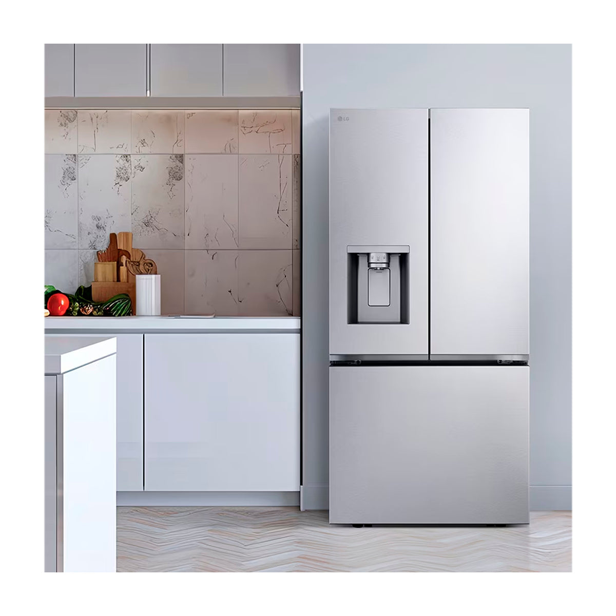 LG Refrigeradora French Door Smart Inverter de 3 Puertas | Linear Cooling | Multi Air Flow | Dispensador de Agua y Hielo | 24.47p3