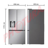 LG Refrigeradora French Door Smart Inverter de 3 Puertas | Linear Cooling | Multi Air Flow | Dispensador de Agua y Hielo | 24.47p3