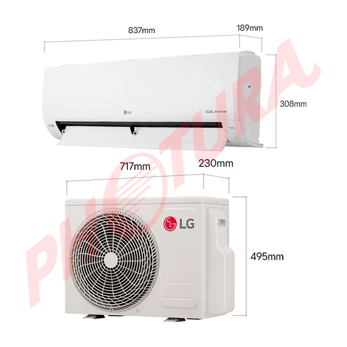 LG Aire Acondicionado Split Dual Inverter 12,000 BTU | SEER 19 | WiFi | ThinQ | Modo Silencioso | 220v