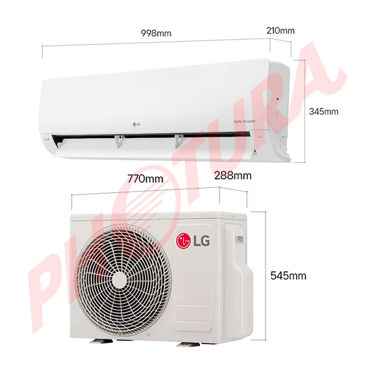 LG Aire Acondicionado Split Dual Inverter 18,000 BTU | SEER 19 | DUALCOOL | WiFi | ThinQ | Modo Silencioso | 220v