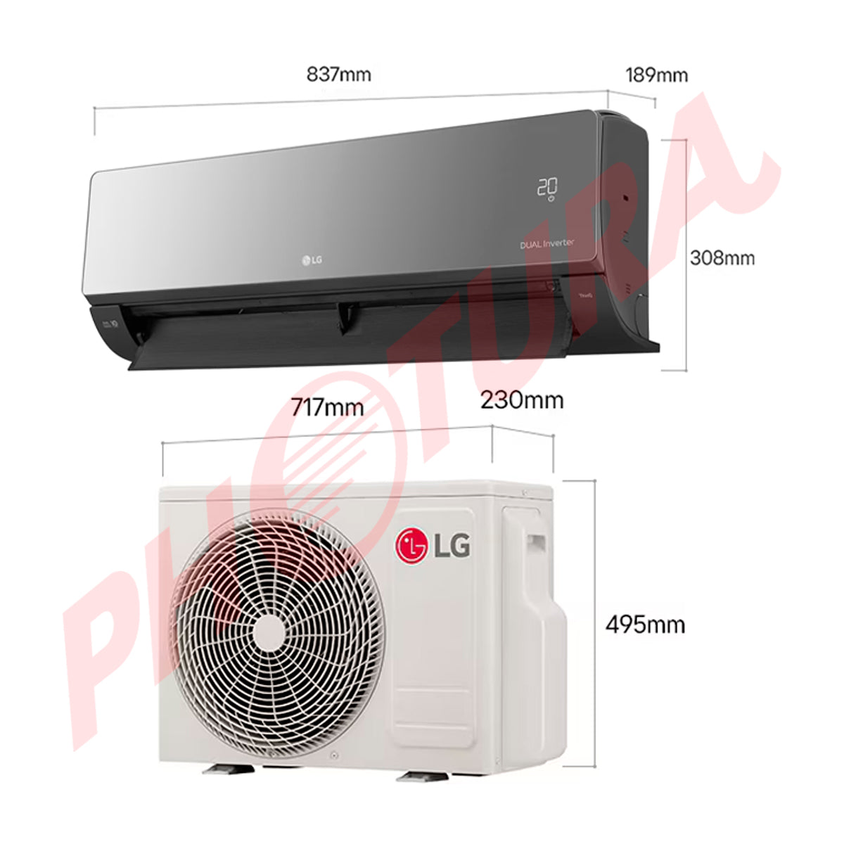 LG Aire Acondicionado Split Dual Inverter 12,000 BTU | SEER 19 | ARTCOOL | Smart ThinQ WiFi | Modo Silencioso | 220v