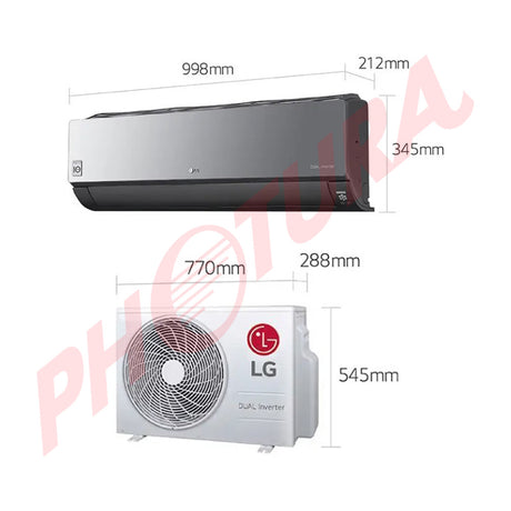 LG Aire Acondicionado Split DUAL Inverter 18,300 BTU | SEER 19.5 | ARTCOOL | WiFi | ThinQ | Ionizer | Funcionamiento Silencioso | 220v