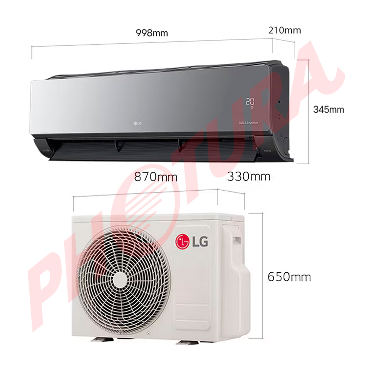 LG Aire Acondicionado Split Dual Inverter 22,000 BTU | SEER 19 | ARTCOOL | Smart ThinQ WiFi | Modo Silencioso | 220v