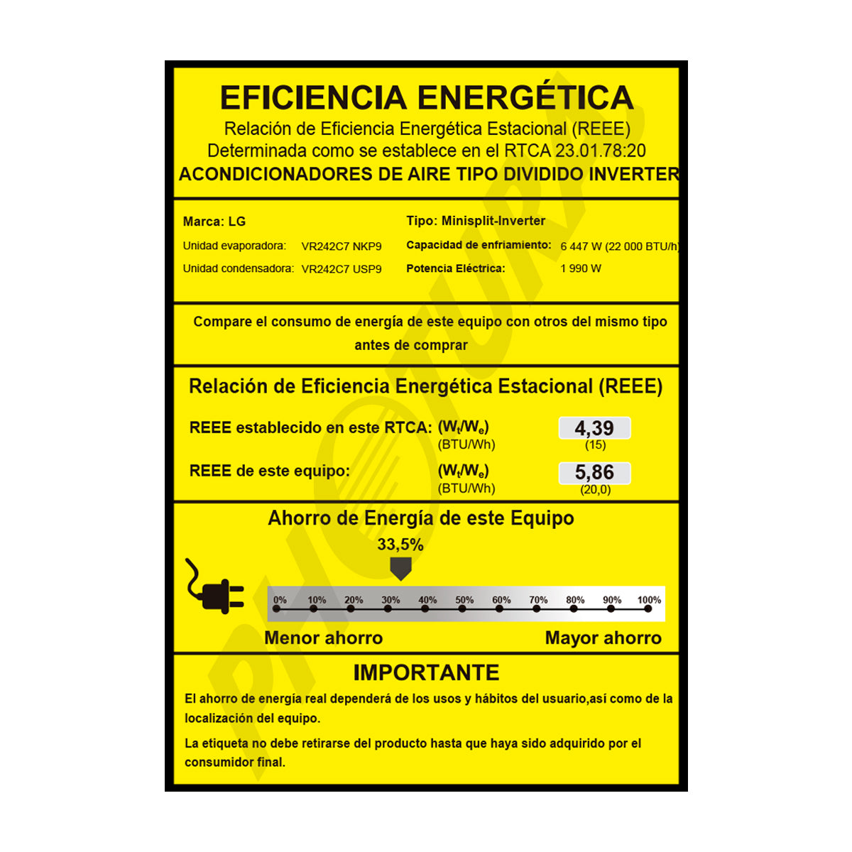 LG Aire Acondicionado Split Dual Inverter 22,000 BTU | SEER 20 | ARTCOOL | Smart ThinQ WiFi | Ionizer | Modo Silencioso | 220v