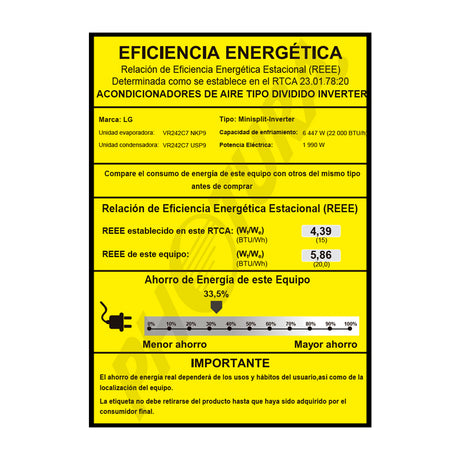 LG Aire Acondicionado Split DUAL Inverter 22,000 BTU | SEER 20 | ARTCOOL | WiFi | ThinQ | Ionizer | Funcionamiento Silencioso | 220v