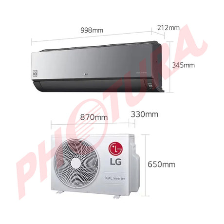 LG Aire Acondicionado Split DUAL Inverter 22,000 BTU | SEER 20 | ARTCOOL | WiFi | ThinQ | Ionizer | Funcionamiento Silencioso | 220v