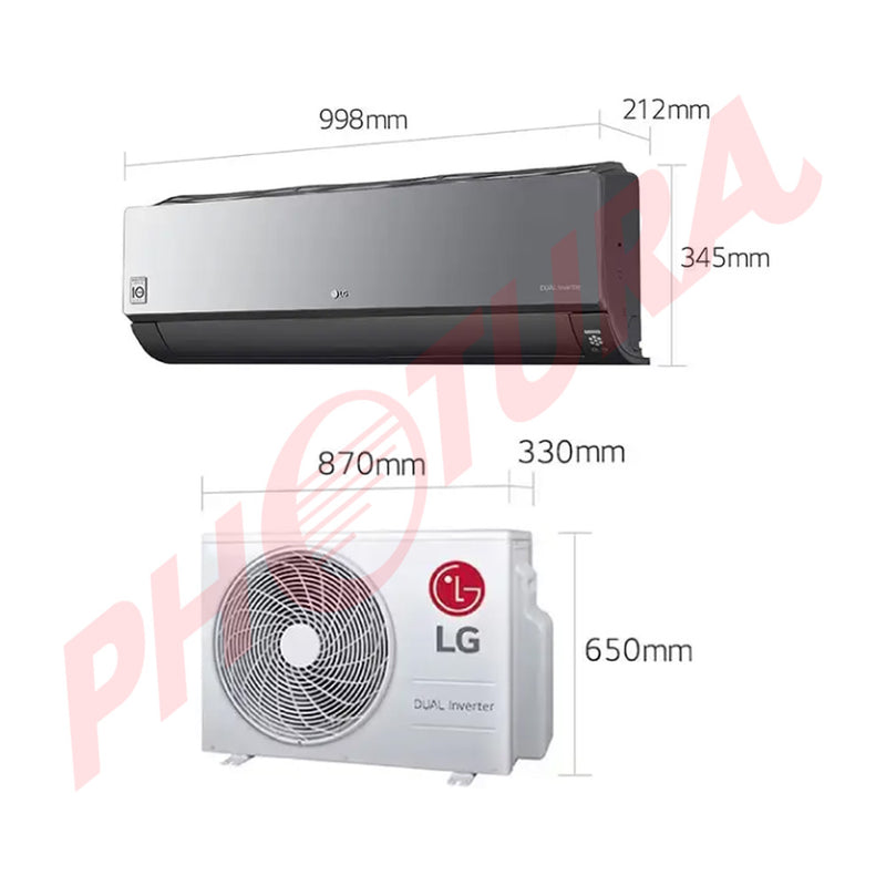 LG Aire Acondicionado Split Dual Inverter 22,000 BTU | SEER 20 | ARTCOOL | Smart ThinQ WiFi | Ionizer | Modo Silencioso | 220v