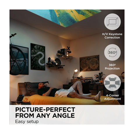 ViewSonic M1X Proyector Portátil Smart | WVGA | 360 Lúmenes | 24" - 100" | 16:9 | WiFi | Bluetooth | Cinema SuperColor+ | Smart Stand 360° | Altavoces Harman Kardon | Conexión Inalámbrica