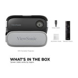 ViewSonic M1X Proyector Portátil Smart | WVGA | 360 Lúmenes | 24" - 100" | 16:9 | WiFi | Bluetooth | Cinema SuperColor+ | Smart Stand 360° | Altavoces Harman Kardon | Conexión Inalámbrica