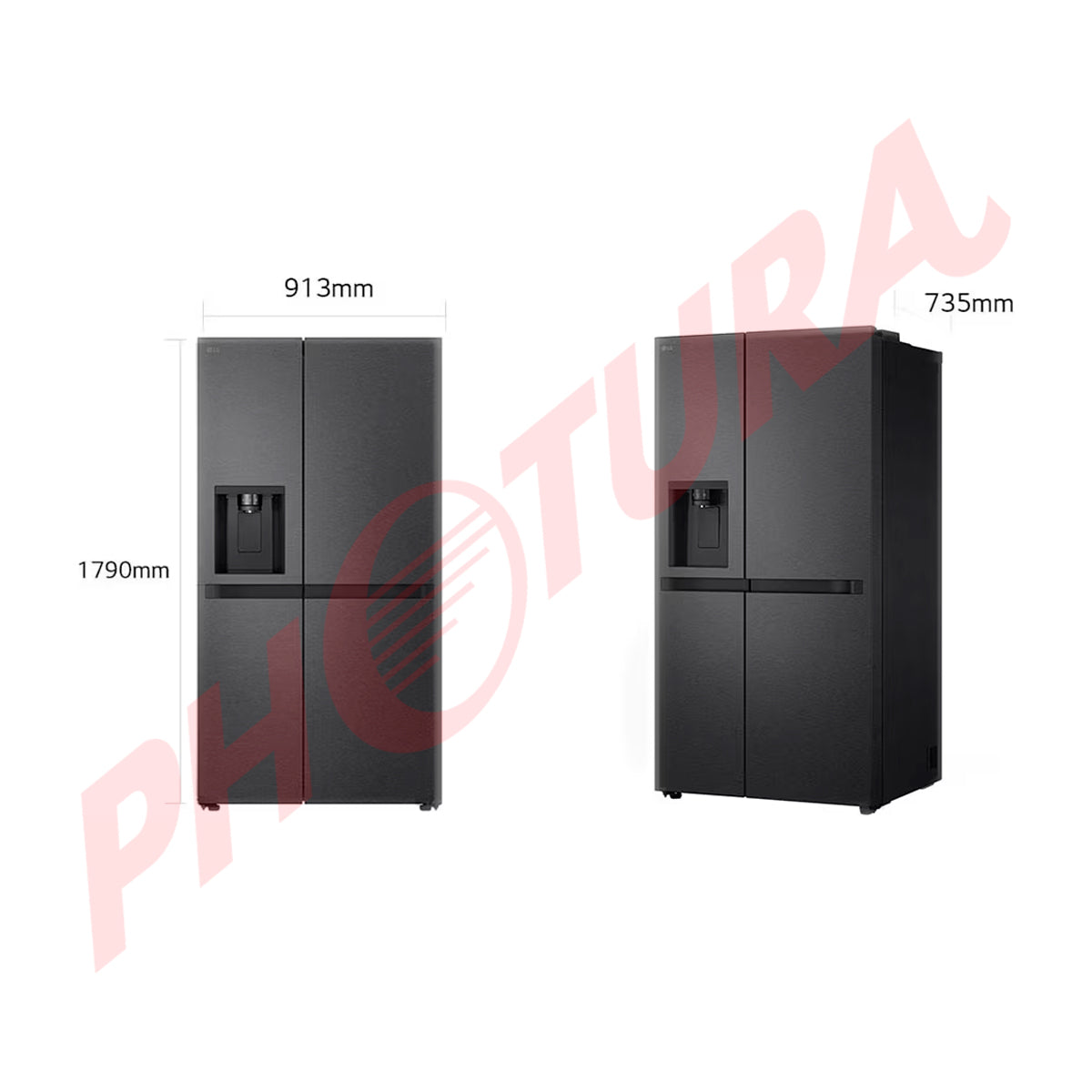 LG Refrigeradora Side By Side Smart Inverter | Multi Air Flow | Ultra Sleek | Dispensador de Agua y Hielo | 22.5p3 | Matte Black