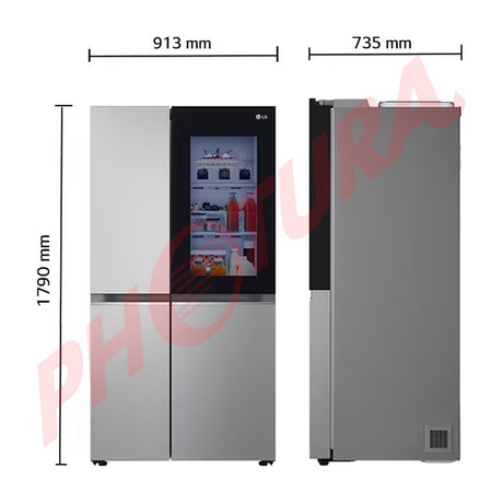 LG Refrigeradora Side By Side InstaView Smart Inverter | ThinQ | Linear/Door Cooling | Multi Air Flow | Hygiene Fresh+ | 23.13p3