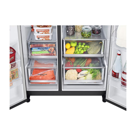 LG Refrigeradora Side By Side InstaView Door-In-Door Smart Inverter | ThinQ | Craft Ice | Linear/Door Cooling | Hygiene Fresh+ | UVNano | Dispensador de Agua y Hielo | 22.42p3 | Negro Matte