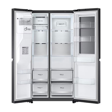 LG Refrigeradora Side By Side InstaView Door-In-Door Smart Inverter | ThinQ | Craft Ice | Linear/Door Cooling | Hygiene Fresh+ | UVNano | Dispensador de Agua y Hielo | 22.42p3 | Negro Matte