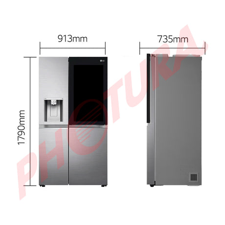 LG Refrigeradora Side By Side InstaView Door-In-Door Linear Inverter | ThinQ | Craft Ice | Linear/Door Cooling | Hygiene Fresh+ | UVNano | Dispensador de Agua y Hielo | 22.42p3