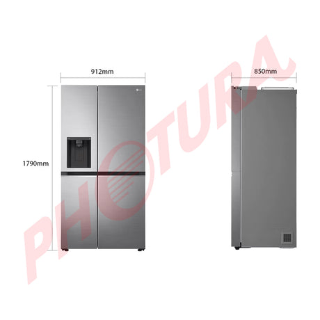 LG Refrigeradora Side By Side Smart Inverter | Multi Air Flow | Linear/Door Cooling | UVNano | Dispensador de Agua y Hielo | 26.27p3