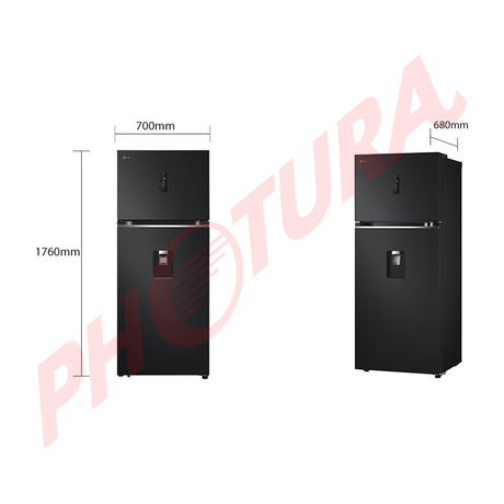 LG Refrigeradora Top Freezer Smart Inverter | Linear Cooling | Multi Air Flow | Door Cooling + | Dispensador de Agua | 13.52p3 | Negro