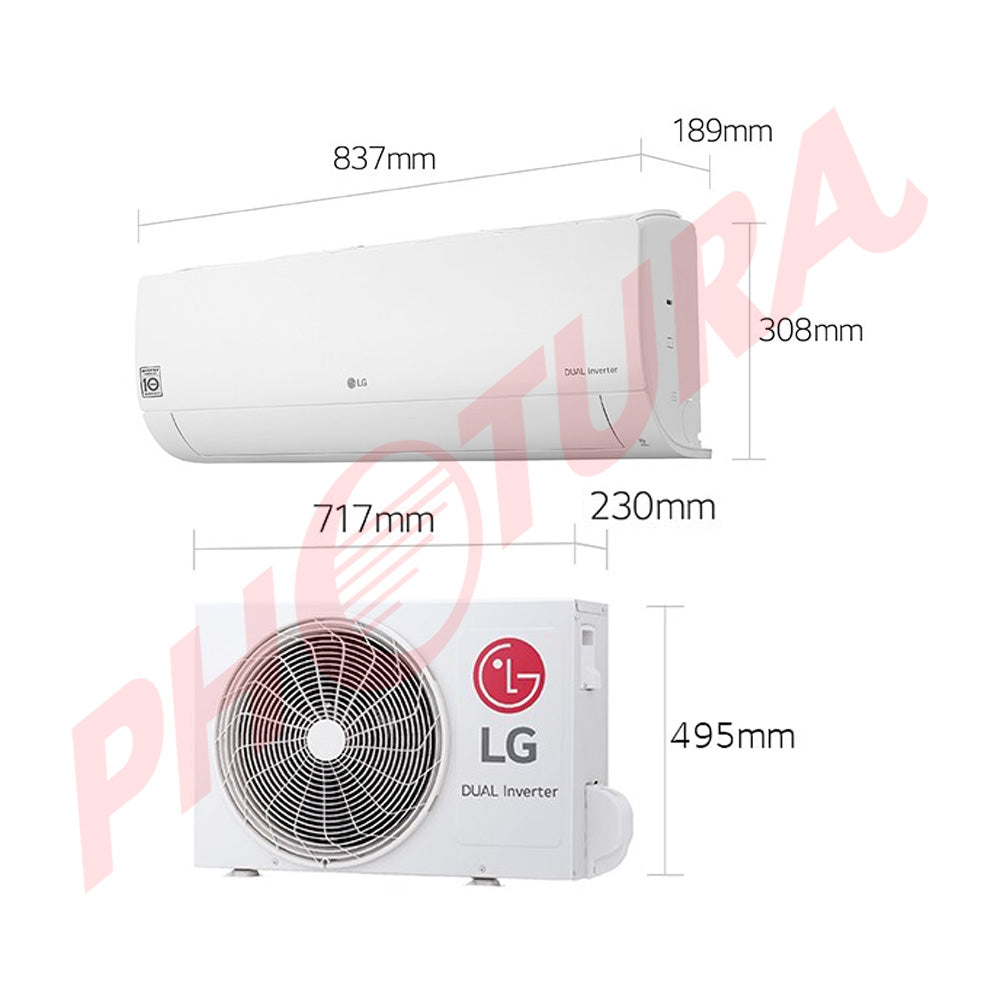 LG Aire Acondicionado Split Dual Inverter 11,200 BTU | SEER 16.5 | DUALCOOL | Rápido Enfriamiento | Modo Silencioso | 220v