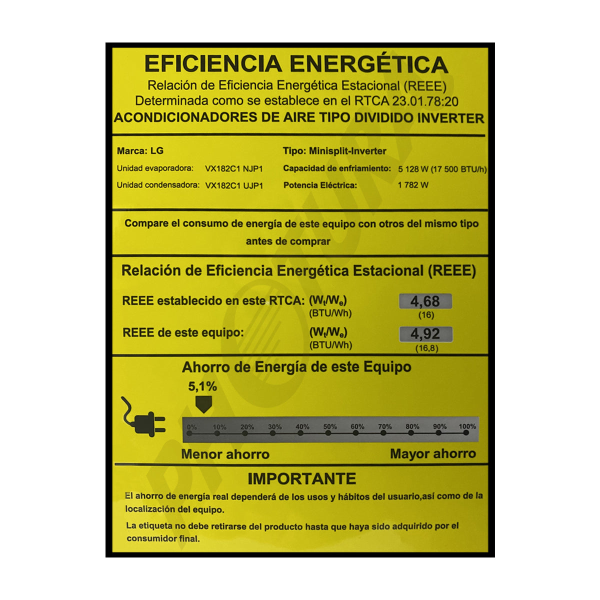 LG Aire Acondicionado Split Dual Inverter 17,500 BTU | SEER 16.8 | DUALCOOL | Rápido Enfriamiento | Modo Silencioso | 220v