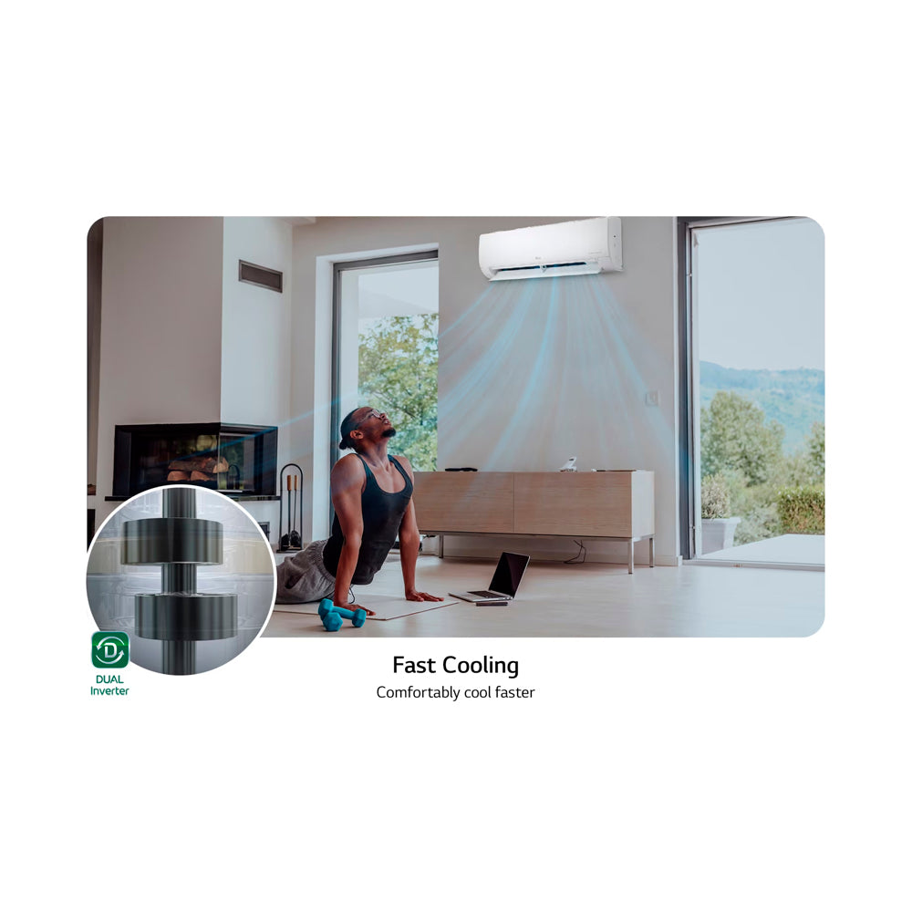 LG Aire Acondicionado Split Dual Inverter 21,300 BTU | SEER 17.5 | DUALCOOL | Rápido Enfriamiento | Modo Silencioso | 220v