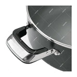 Sankey Olla de 44cm | Revestimiento de Cerámica | Tapa de Vidrio | Negro