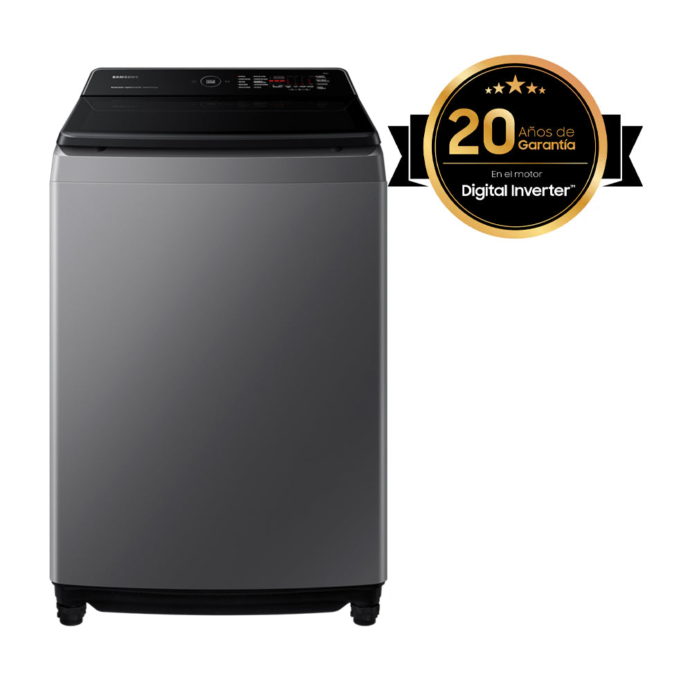 Samsung Lavadora Automática Digital Inverter de Carga Superior | Ecobubble | Magic Filter | VRT Plus | 21kg | Gris