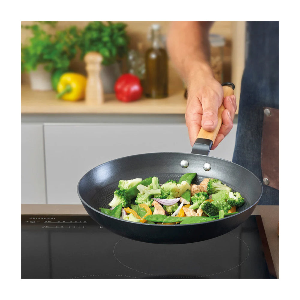Sankey Sartén de 26cm | Superficie de Panal de Abeja | Antiadherente | Negro