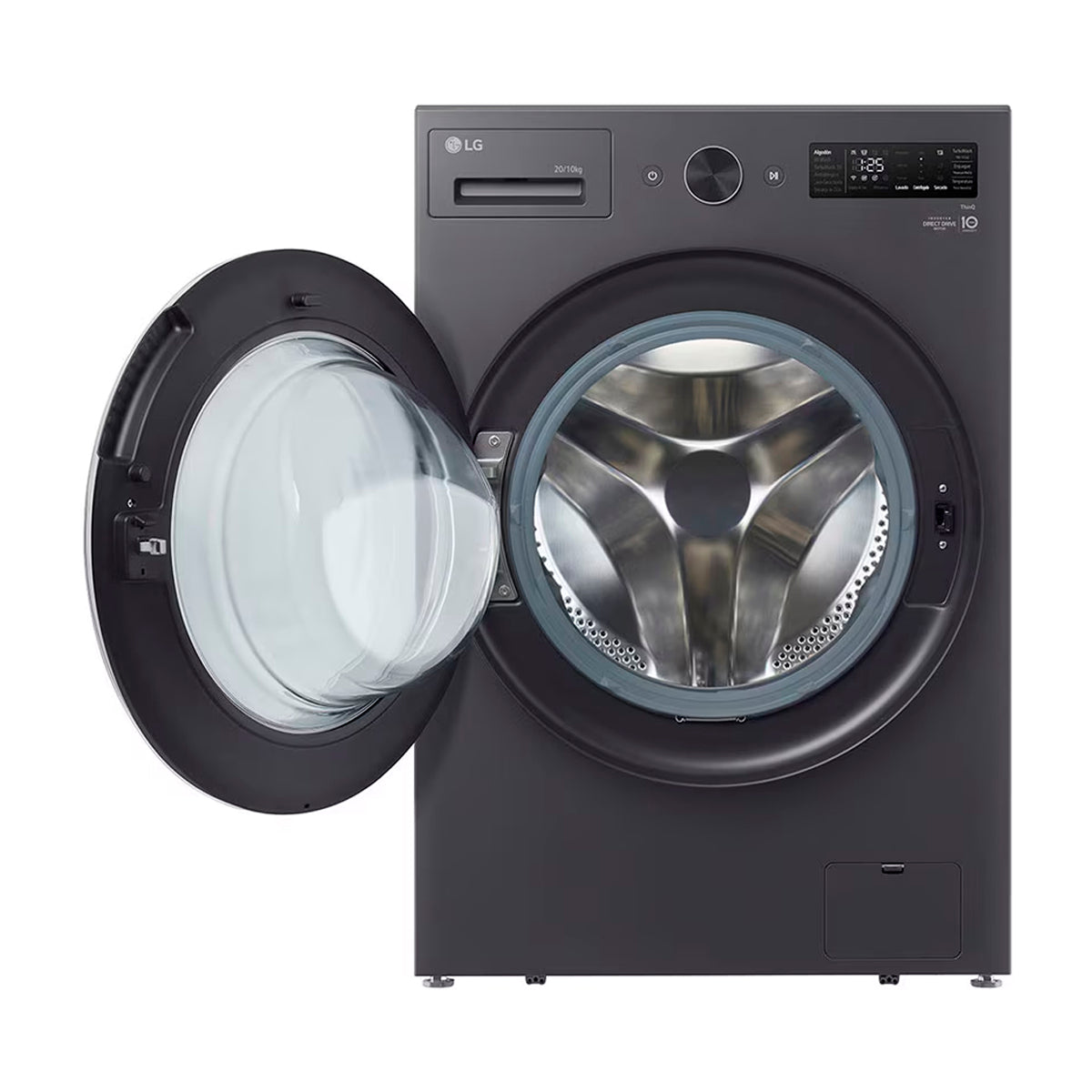 LG Lavadora Secadora Eléctrica 2-en-1 Inverter AI Direct Drive de Carga Frontal | ThinQ | AI DD | TurboWash | Steam | 16kg | Grafito