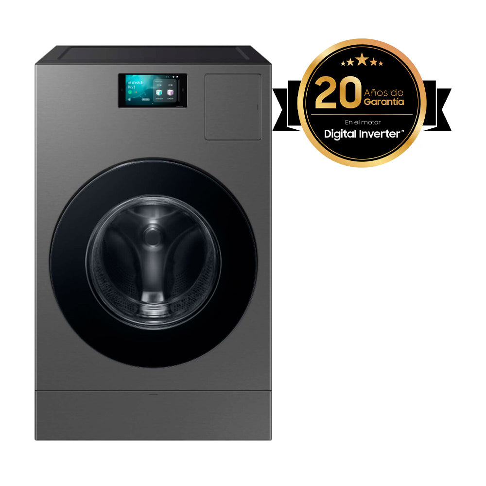 Samsung BESPOKE AI Lavadora Secadora Eléctrica 2-en-1 Digital Inverter de Carga Frontal | AI Opti Wash | AI Optimal Dry | VRT Plus | 26kg | Gris