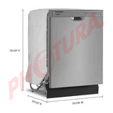 Whirlpool Lavaplatos Empotrable de 24" | Energy Star | Sani Rinse | Boost Cycle | Silencioso 57 dBA | 12 P/S | Acero Inoxidable
