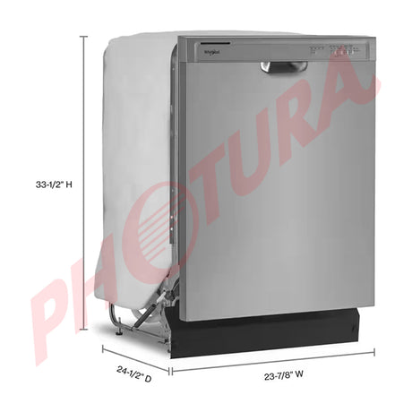 Whirlpool Lavaplatos Empotrable de 24" | Energy Star | Sani Rinse | Boost Cycle | Silencioso 57 dBA | 12 P/S | Acero Inoxidable