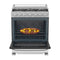 Mabe Estufa a Gas de Acero Inoxidable | Tecnología Ultimate | Perfect Cook | Easy Clean Pro | Tapa | Plancha | 30" | 6 Quemadores