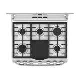 Mabe Estufa a Gas de Acero Inoxidable | Tecnología Ultimate | Perfect Cook | Easy Clean Pro | Tapa | Plancha | 30" | 6 Quemadores