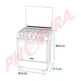 Mabe Estufa a Gas de Acero Inoxidable | Tecnología Ultimate | Perfect Cook | Easy Clean Pro | Tapa | Plancha | 30" | 6 Quemadores